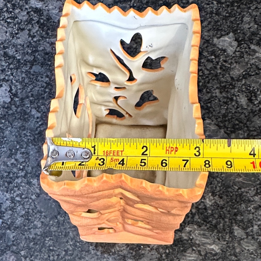 PartyLite Orange Pumpkin Luminary 6” Candle Holder Ceramic Halloween Fall GUC - Picture 11 of 11